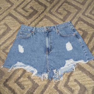High Rise Denim Shorts